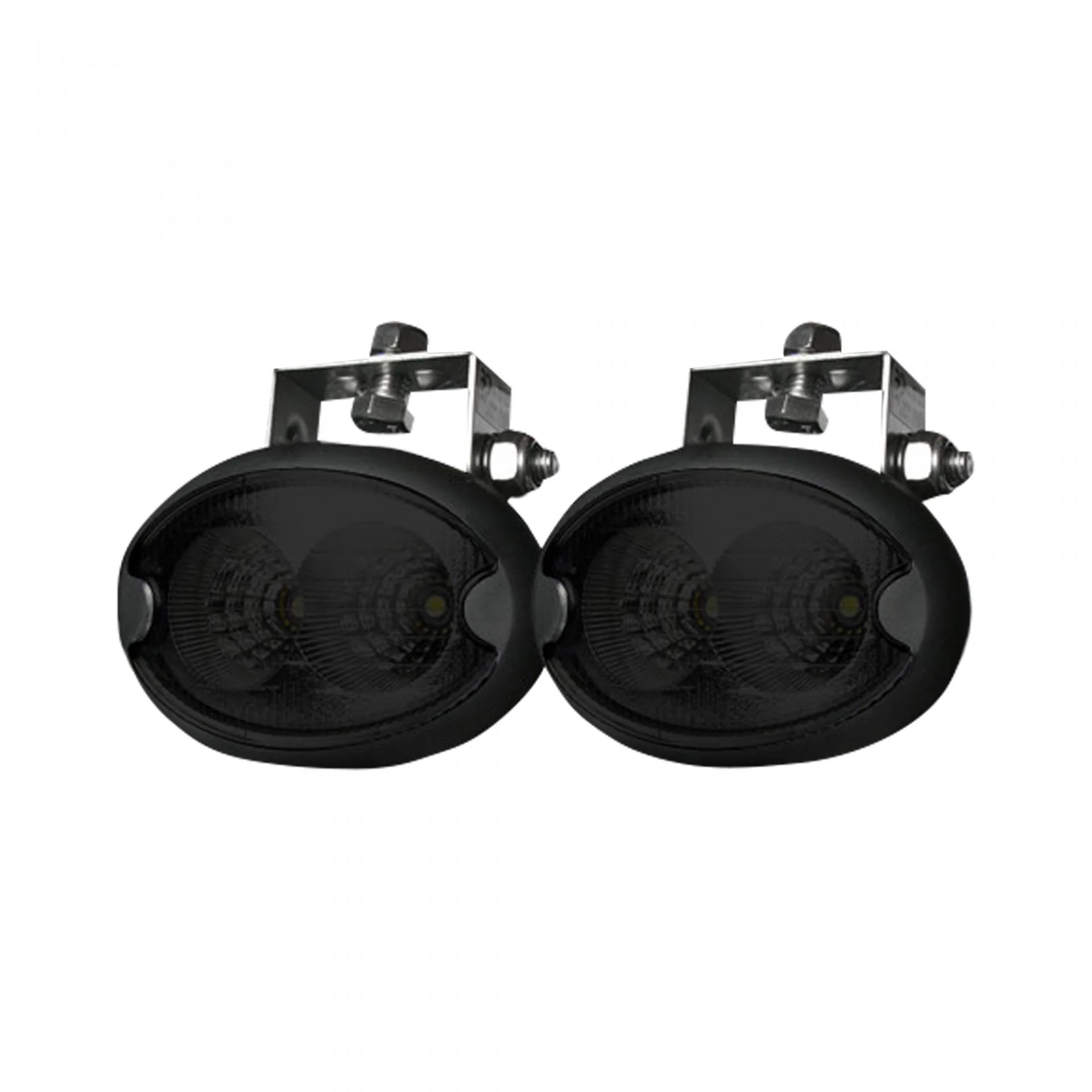 1100 Lumen Driving Light Kit 10W 6500K LEDs Black Chrome Oval Housing Clear