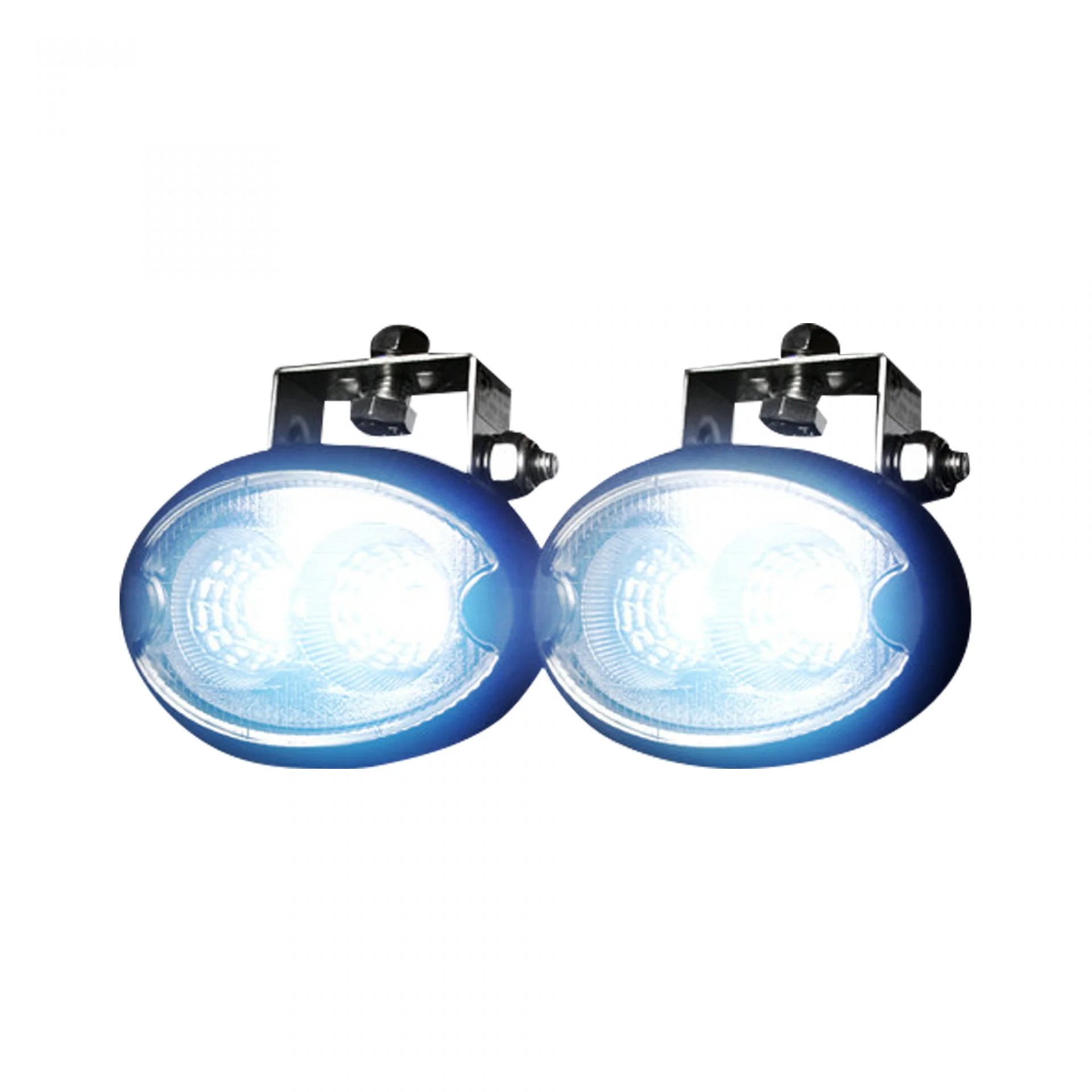 1100 Lumen Driving Light Kit 10W 6500K LEDs Black Chrome Oval Housing Clear - Image 2