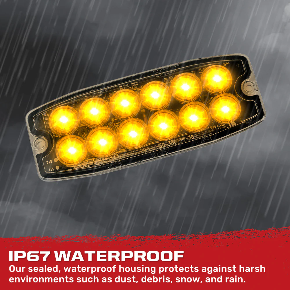 Universal 12-LED 30 Function 5.25" Ultra-Thin 0.25" Emergency Flashing Strobe Light - Multiple Colors - Image 5