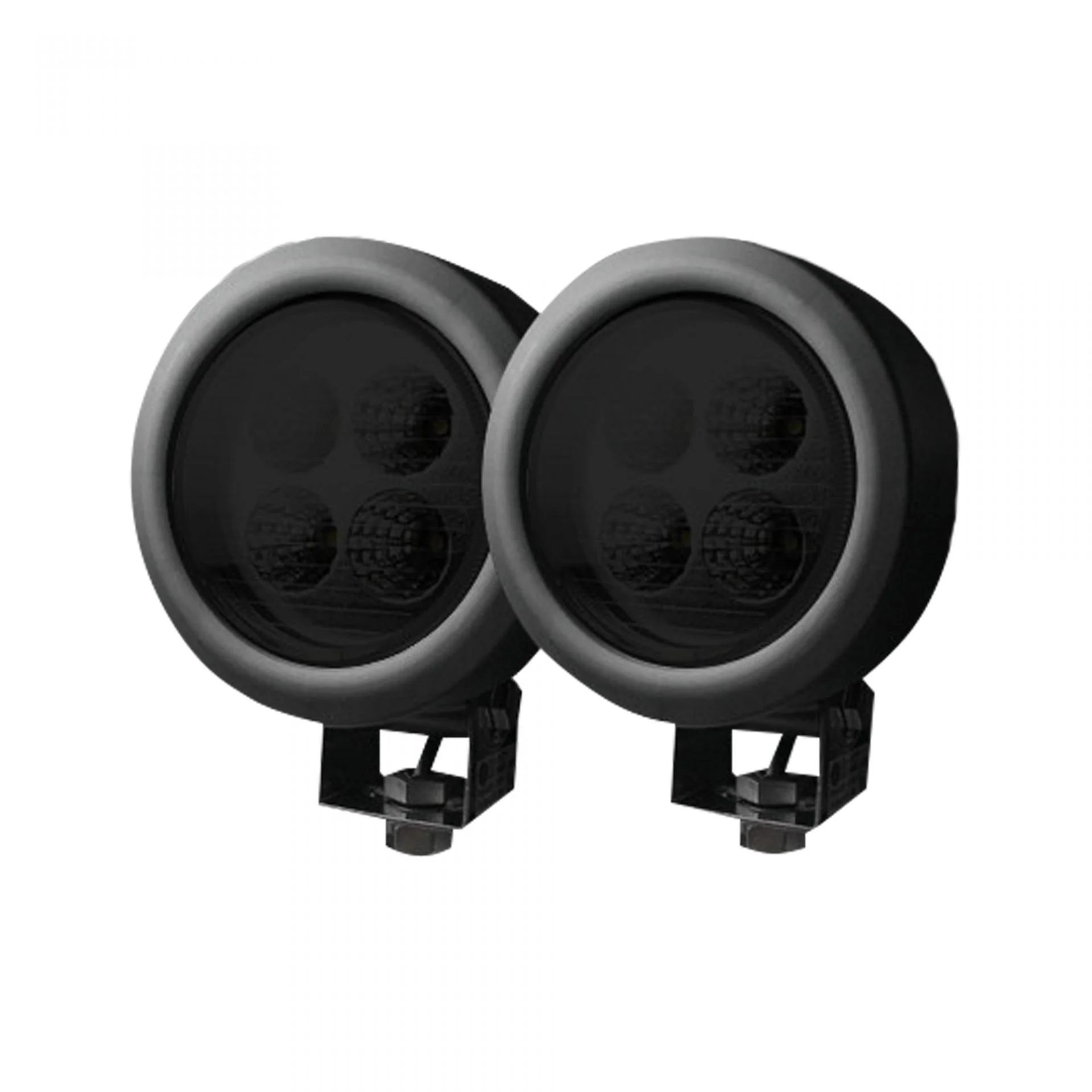 1800 Lumen Driving Light Kit 12W 6500K 4 LEDs Black Chrome Circle Housing Clear