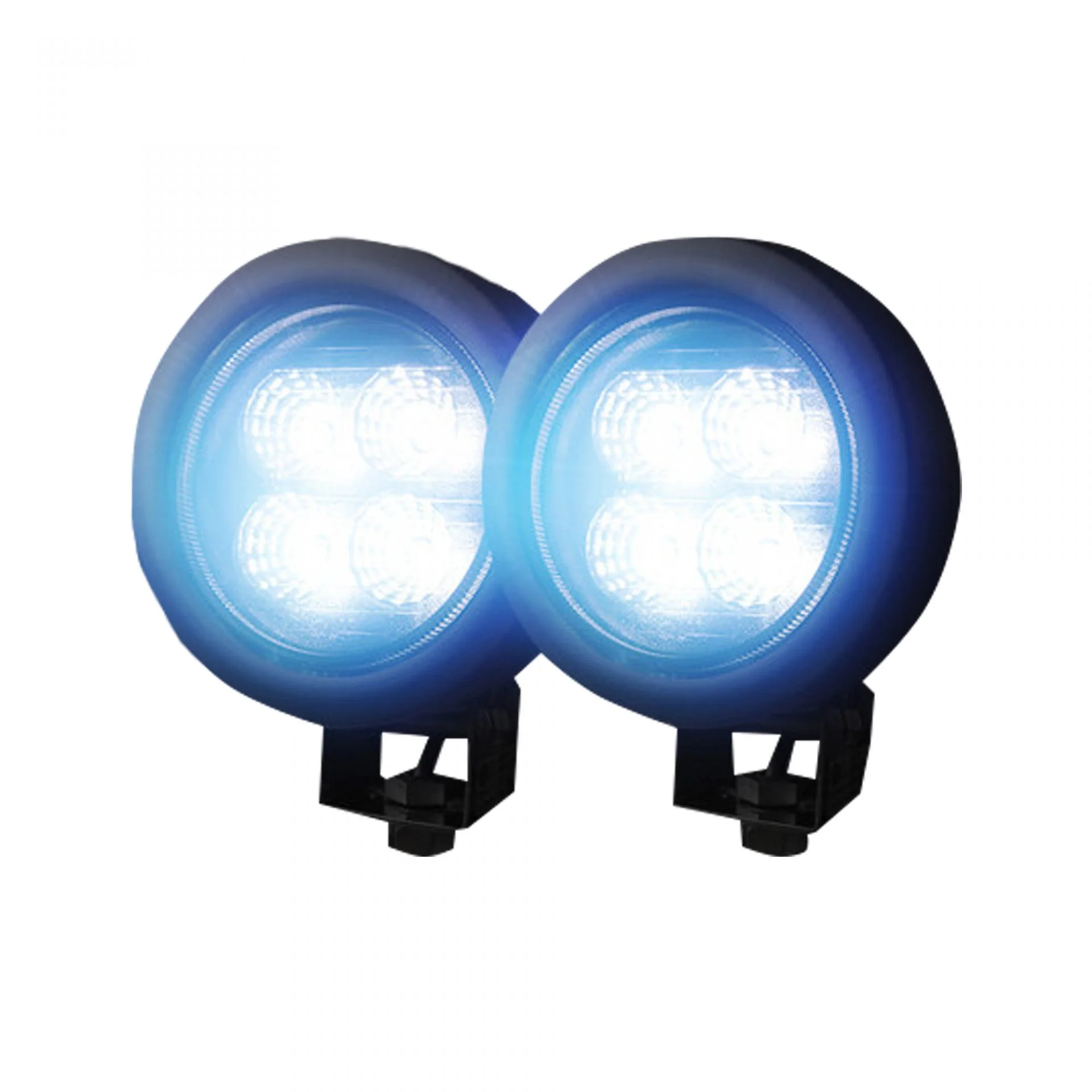 1800 Lumen Driving Light Kit 12W 6500K 4 LEDs Black Chrome Circle Housing Clear - Image 2