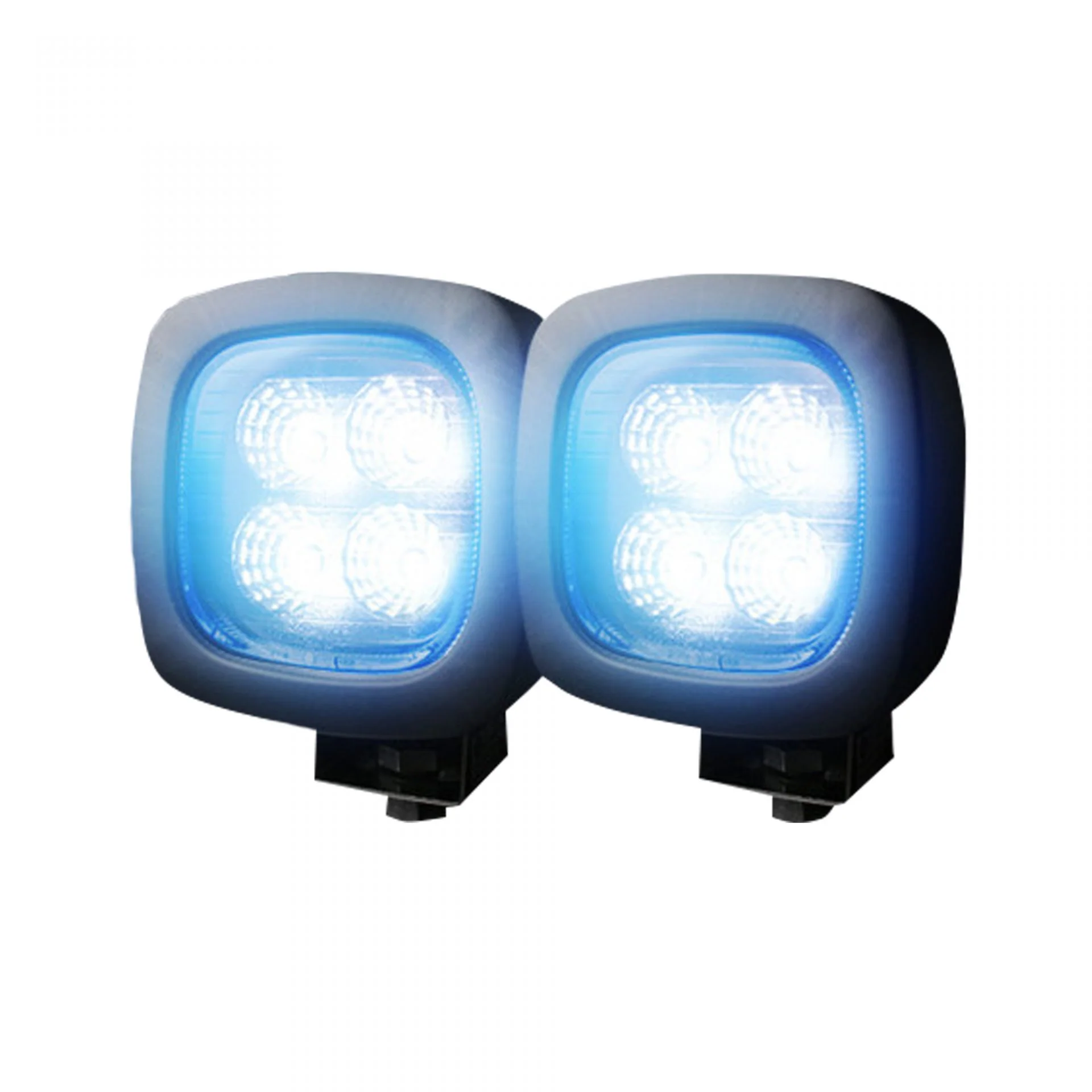 1800 Lumen Driving Light Kit 12W 6500K 4 LEDs Black Chrome Square Housing Clear - Image 2