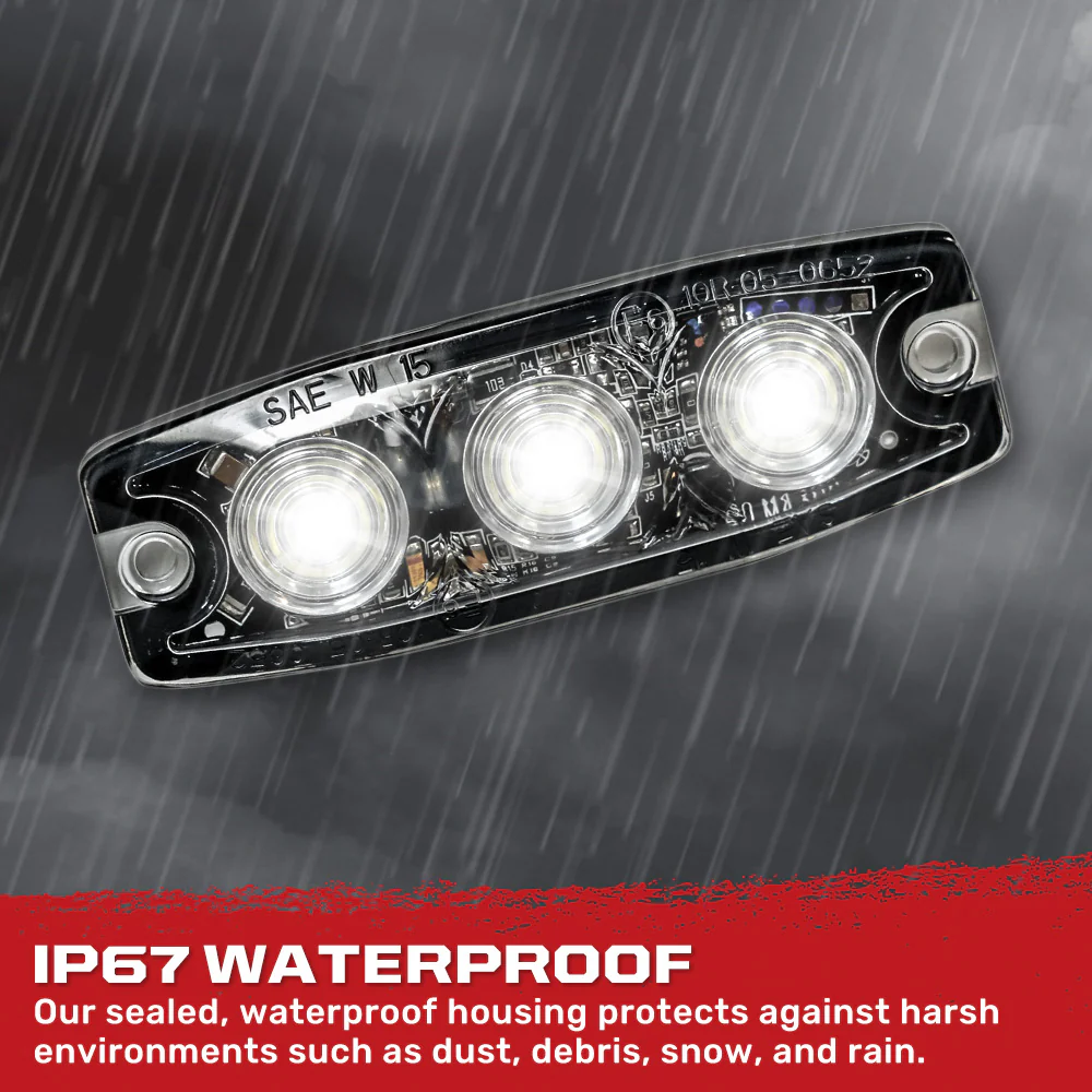 Universal 3-LED 12 Function 3.5" Ultra-Thin 0.25" Emergency Flashing Strobe Light - Multiple Colors - Image 6