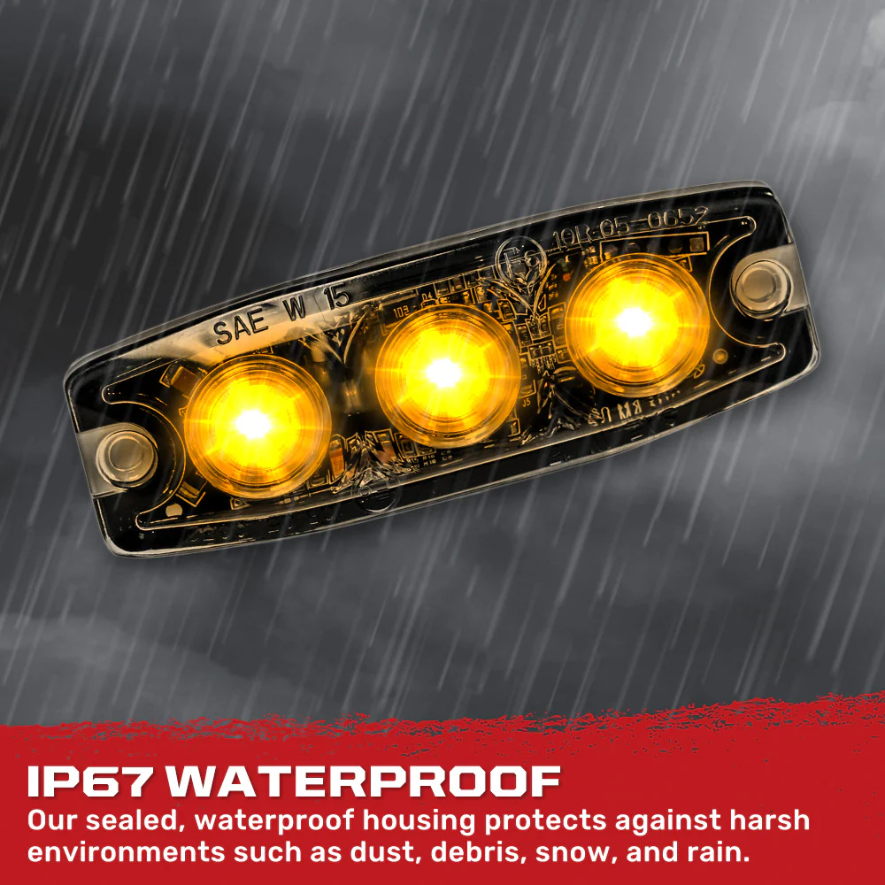 Universal 3-LED 12 Function 3.5" Ultra-Thin 0.25" Emergency Flashing Strobe Light - Multiple Colors - Image 9