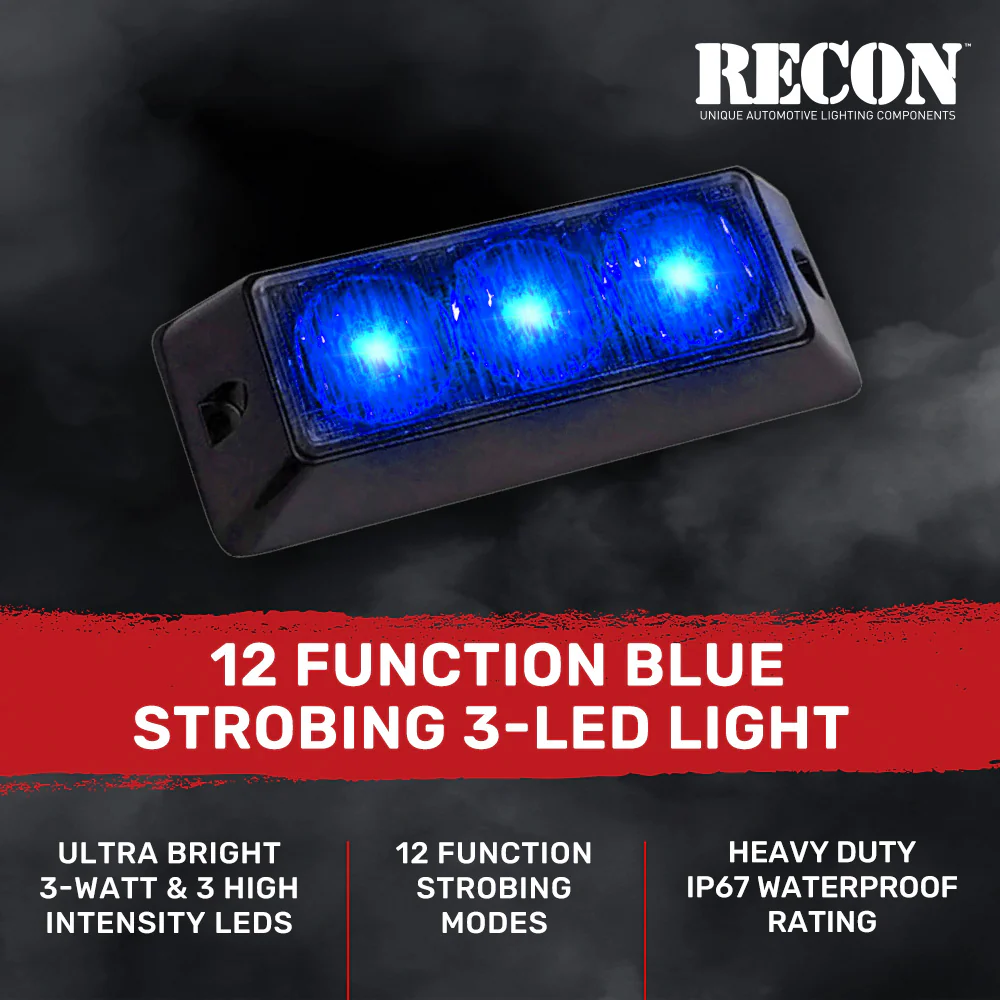 Universal 3-Watt 12 Function 3 LED Emergency Flashing Strobe Light - Multiple Colors - Image 16