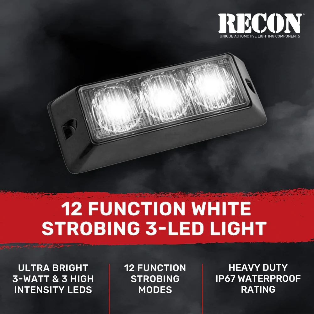 Universal 3-Watt 12 Function 3 LED Emergency Flashing Strobe Light - Multiple Colors - Image 9
