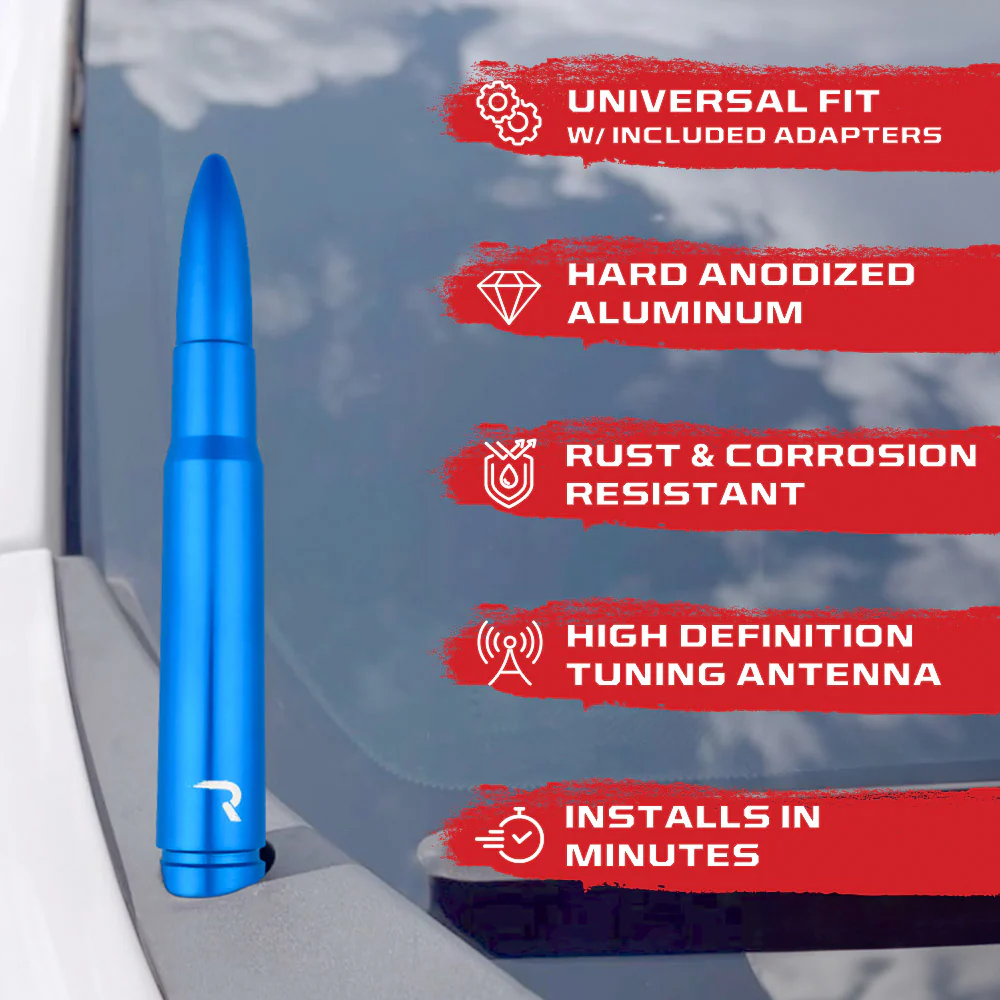 .50 Cal Bullet Antenna (Fits OEM Factory Threaded Antenna) Multiple Colors - Image 10