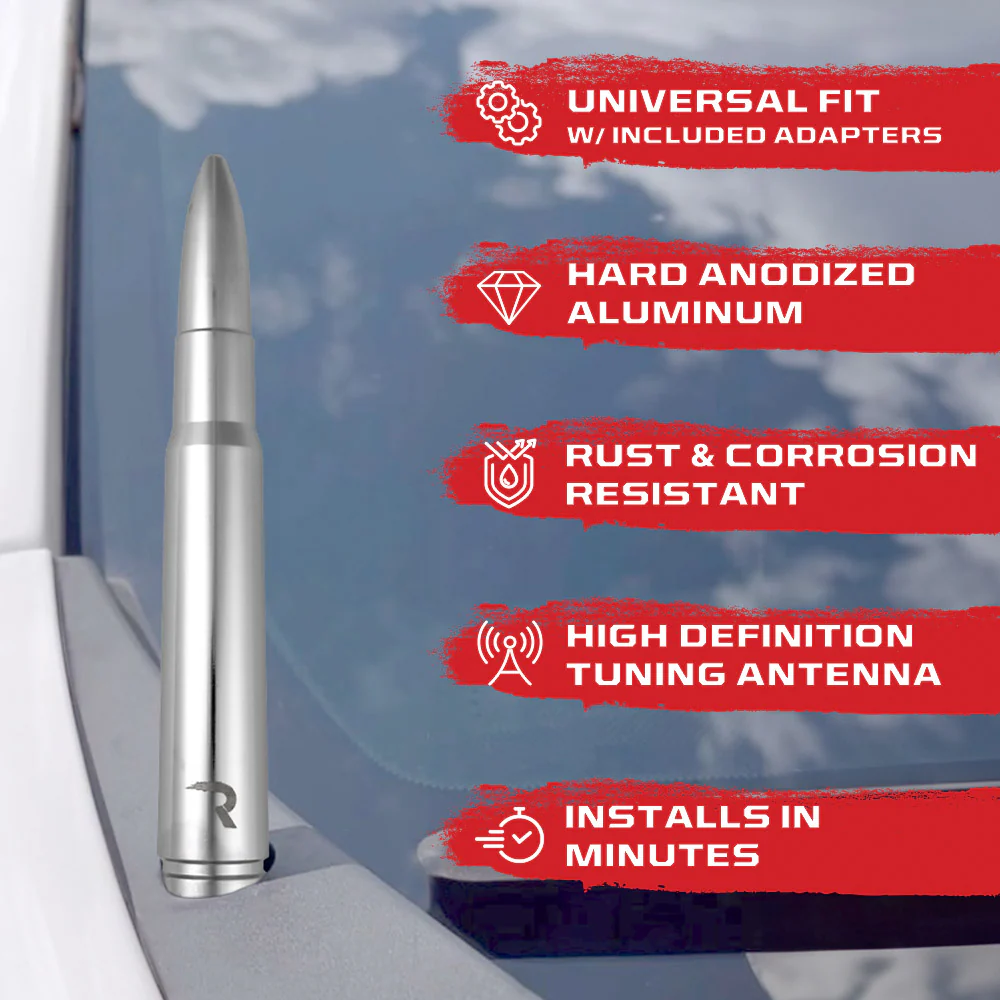 .50 Cal Bullet Antenna (Fits OEM Factory Threaded Antenna) Multiple Colors - Image 17