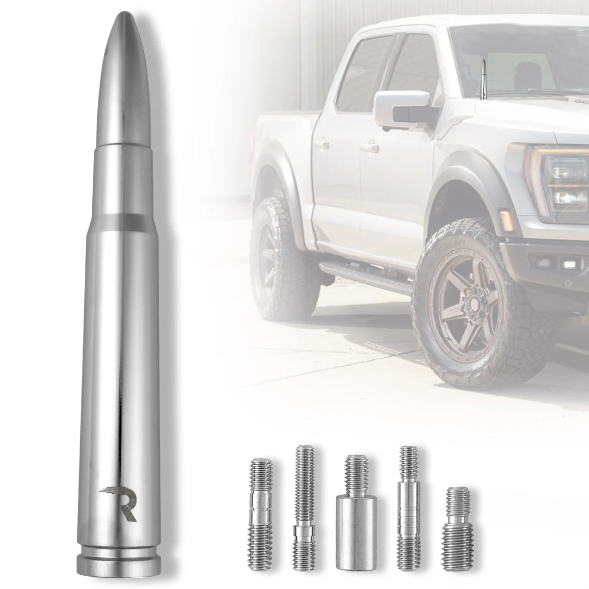.50 Cal Bullet Antenna (Fits OEM Factory Threaded Antenna) Multiple Colors - Image 18