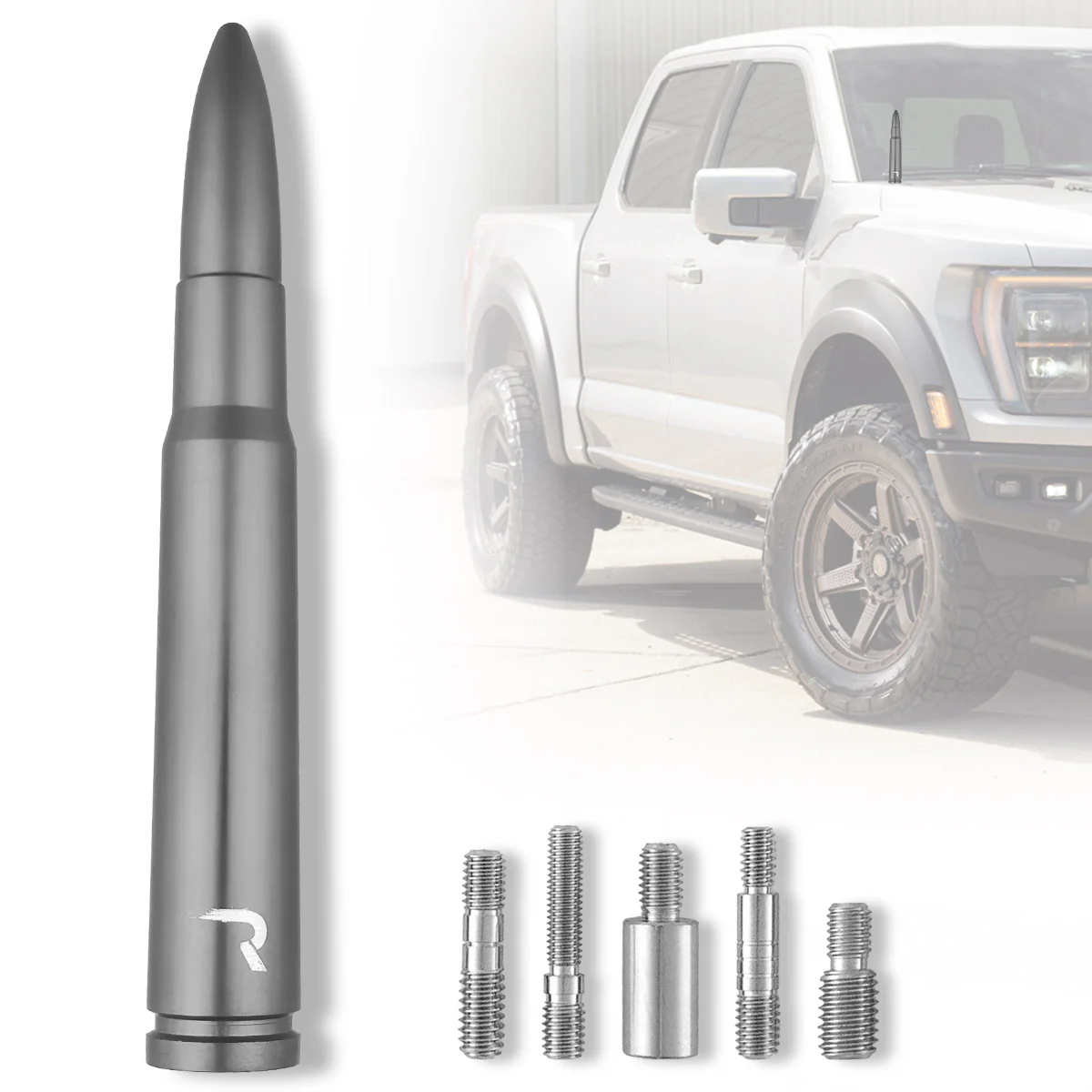 .50 Cal Bullet Antenna (Fits OEM Factory Threaded Antenna) Multiple Colors - Image 20