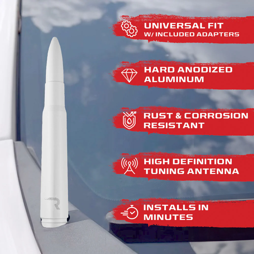 .50 Cal Bullet Antenna (Fits OEM Factory Threaded Antenna) Multiple Colors - Image 24