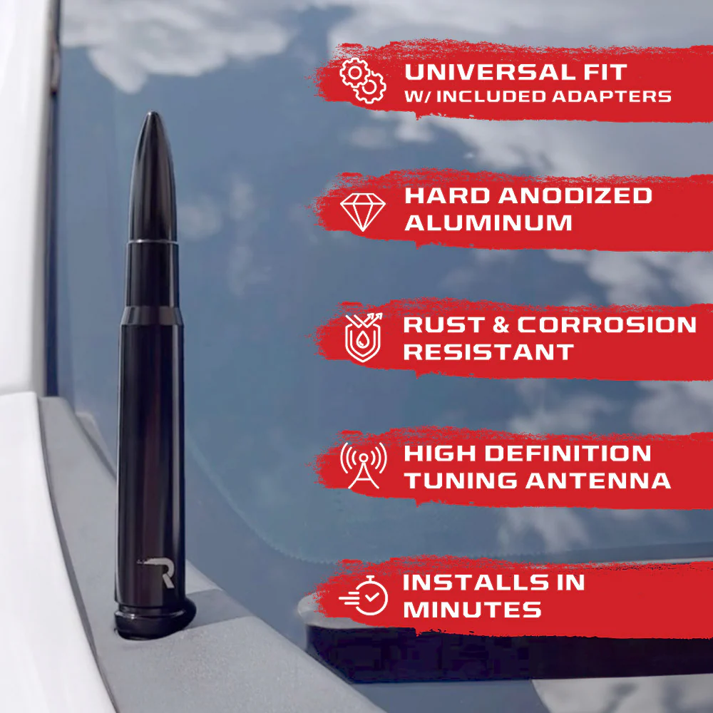 .50 Cal Bullet Antenna (Fits OEM Factory Threaded Antenna) Multiple Colors - Image 4