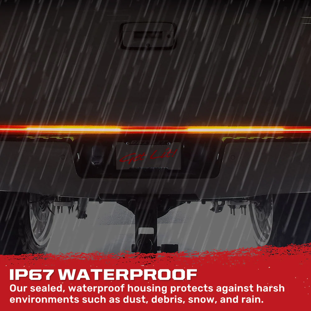"Dual Row" Tailgate Bar High Power LED Scanning Amber Signals, Brake & Reverse Lights - Multiple Sizes - Image 11