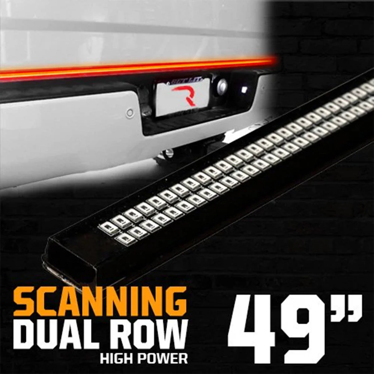"Dual Row" Tailgate Bar High Power LED Scanning Amber Signals, Brake & Reverse Lights - Multiple Sizes - Image 17