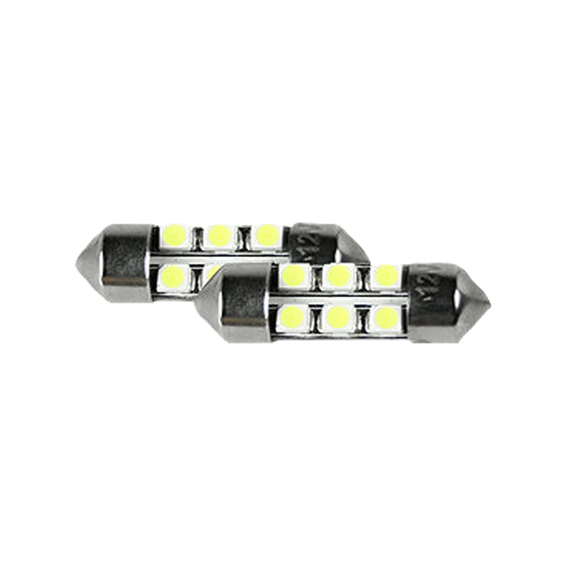 6418 10mm x 35mm Festoon High-Power 1inWatt 6 LED Bulbs in Red
