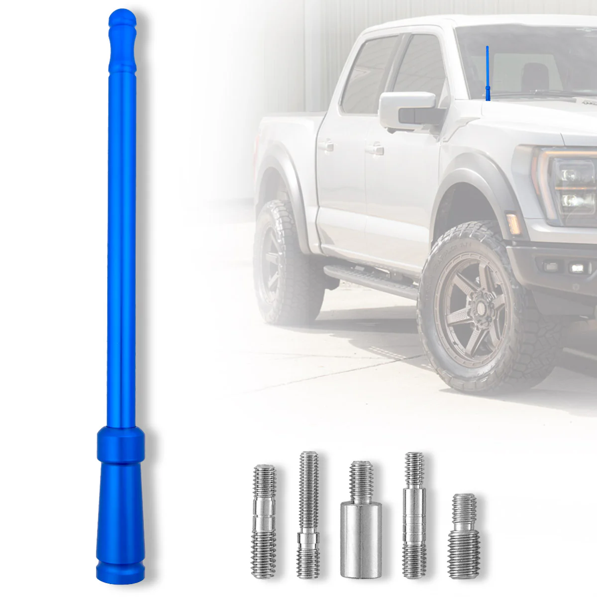 Aluminum 8" Antenna Mast (Fits OEM Factory Threaded Antenna) Multiple Colors - Image 22