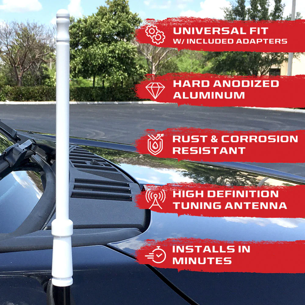 Aluminum 8" Antenna Mast (Fits OEM Factory Threaded Antenna) Multiple Colors - Image 28