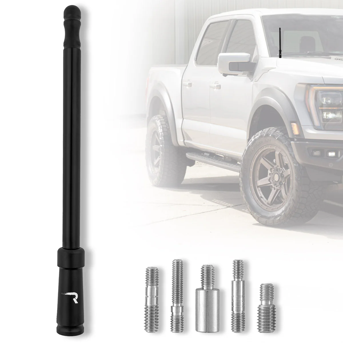 Aluminum 8" Antenna Mast (Fits OEM Factory Threaded Antenna) Multiple Colors - Image 9