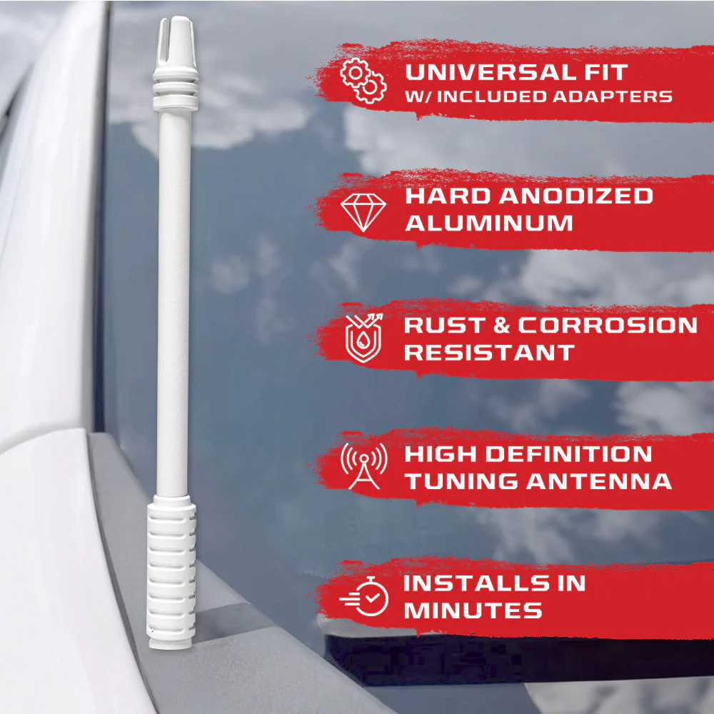 AR-15 Rifle Barrel 10" Aluminum Truck Antenna with 3-Pronged Threaded Flash Hider Barrel Tip (Antenna Fits OEM Factory Threaded Antenna Base) Multiple Colors - Image 14