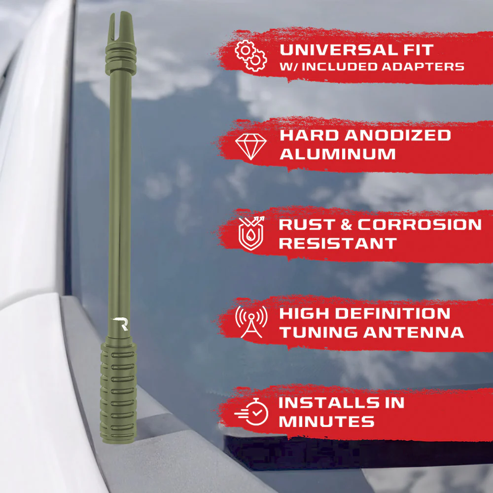 AR-15 Rifle Barrel 10" Aluminum Truck Antenna with 3-Pronged Threaded Flash Hider Barrel Tip (Antenna Fits OEM Factory Threaded Antenna Base) Multiple Colors - Image 7