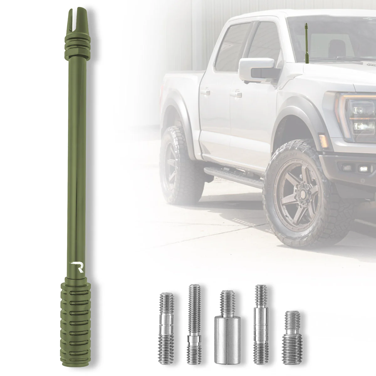 AR-15 Rifle Barrel 10" Aluminum Truck Antenna with 3-Pronged Threaded Flash Hider Barrel Tip (Antenna Fits OEM Factory Threaded Antenna Base) Multiple Colors - Image 9