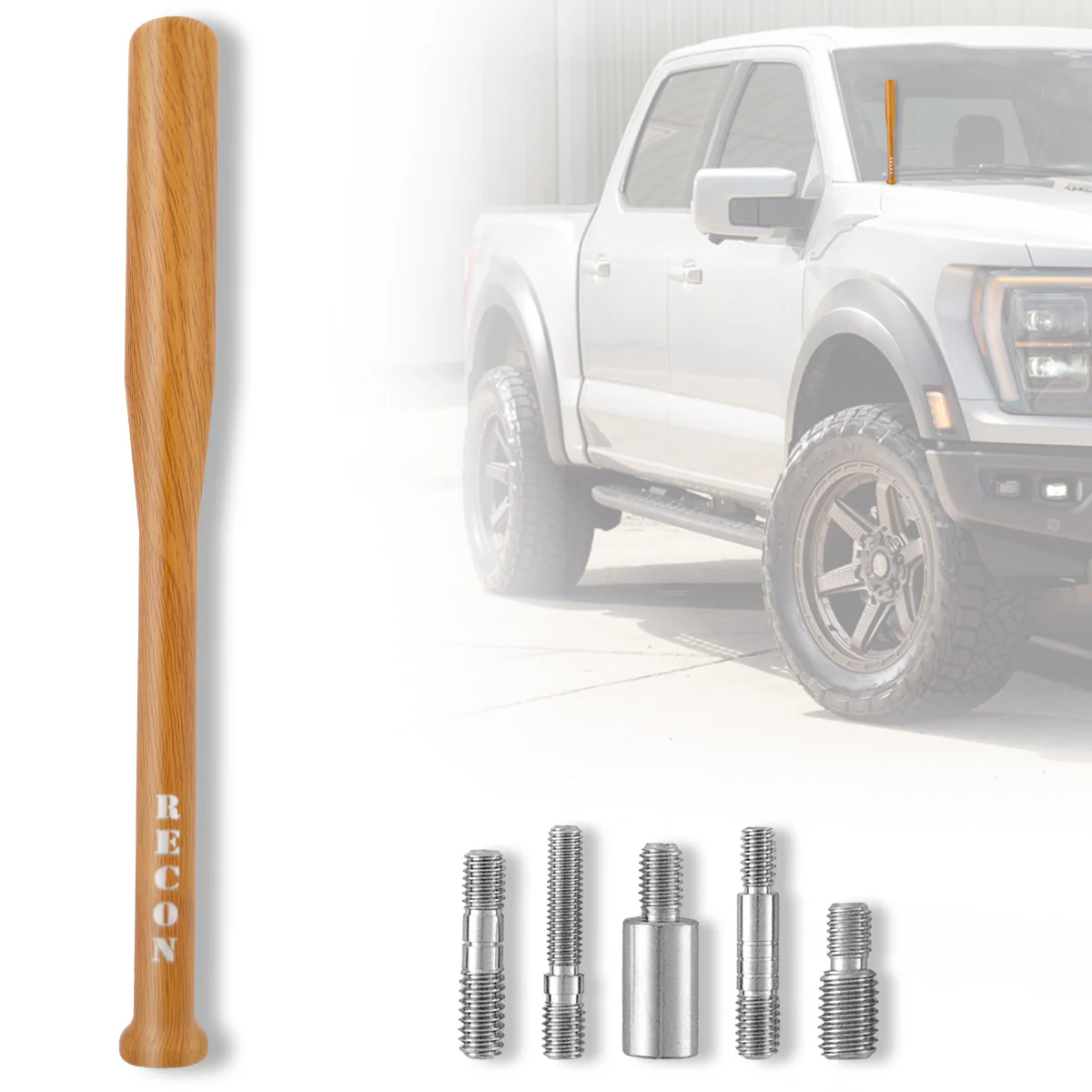 Baseball Bat Aluminum 8" Antenna (Fits OEM Factory Threaded Antenna) Multiple Colors