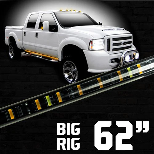 "Big Rig" Side Mounted High Power LED Light Bar Kit Amber Running Lights & Turn Signals - Multiple Sizes - Image 3