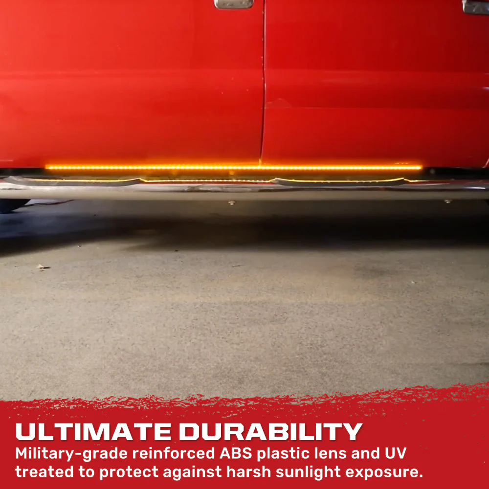 "Big Rig" Side Mounted High Power LED Light Bar Kit Amber Running Lights & Turn Signals - Multiple Sizes - Image 6