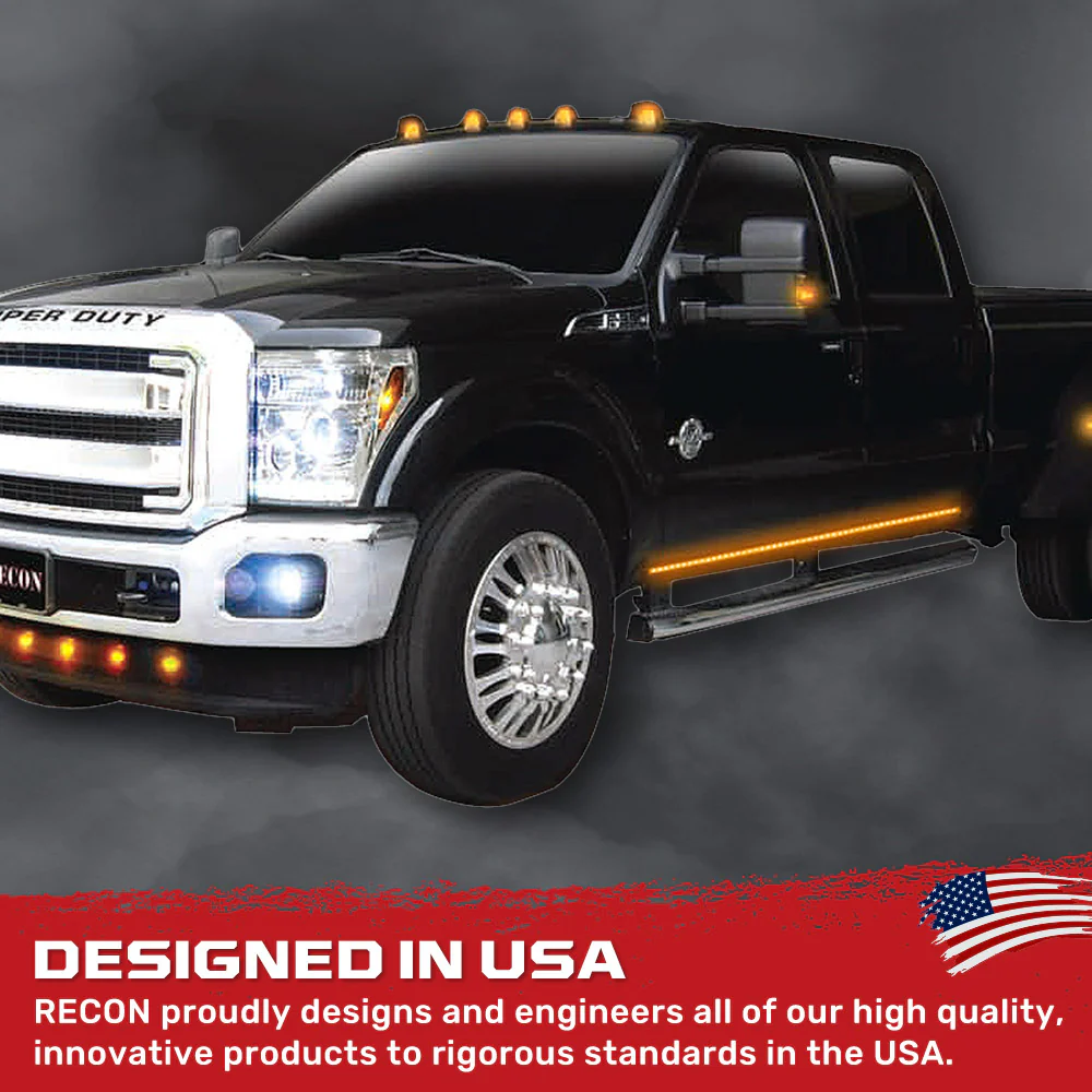"Big Rig" Side Mounted High Power LED Light Bar Kit Amber Running Lights & Turn Signals - Multiple Sizes - Image 7