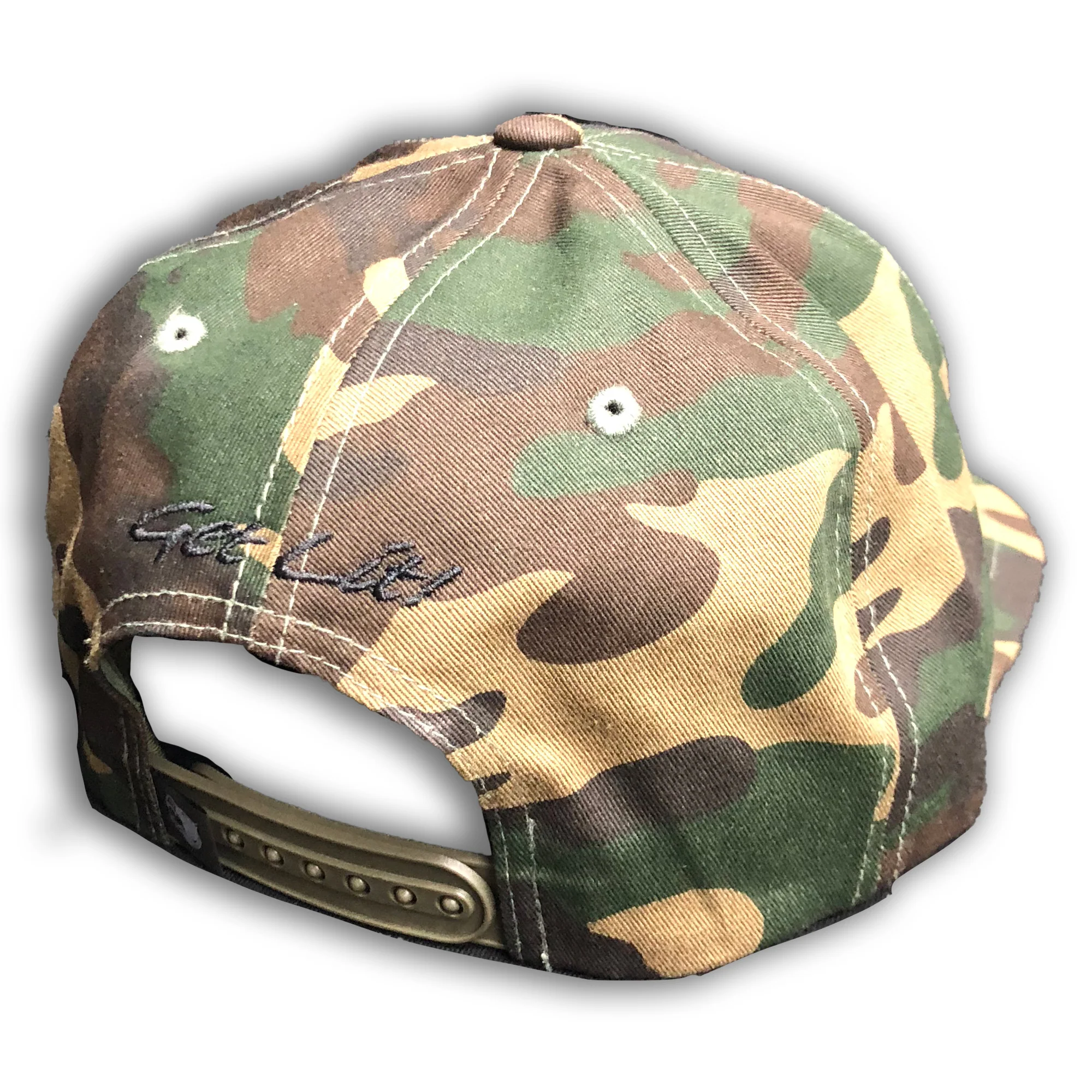 Black RECON Logo on Green Camo Hat - Snap Back - Image 2