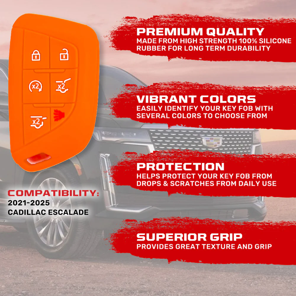Cadillac 21-25 Escalade 100% Silicone Rubber Key Fob Cover Premium Quality - Multiple Colors - Image 14