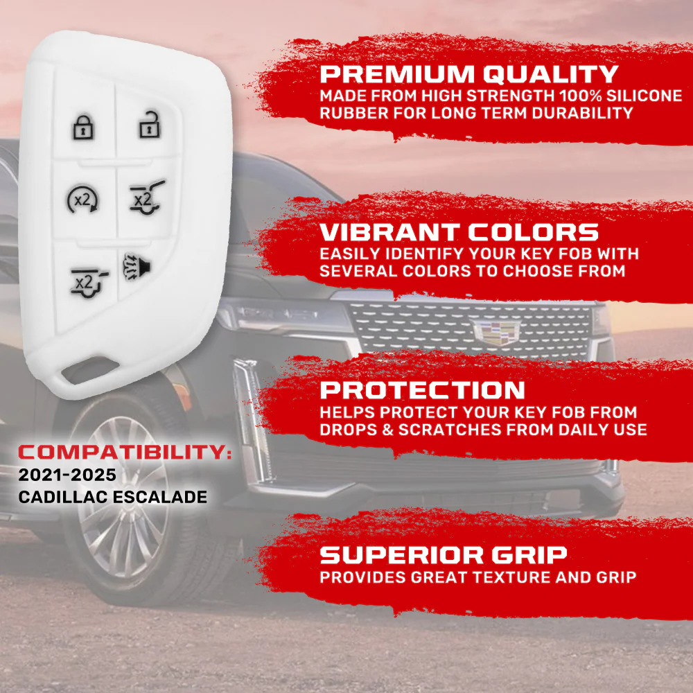 Cadillac 21-25 Escalade 100% Silicone Rubber Key Fob Cover Premium Quality - Multiple Colors - Image 20