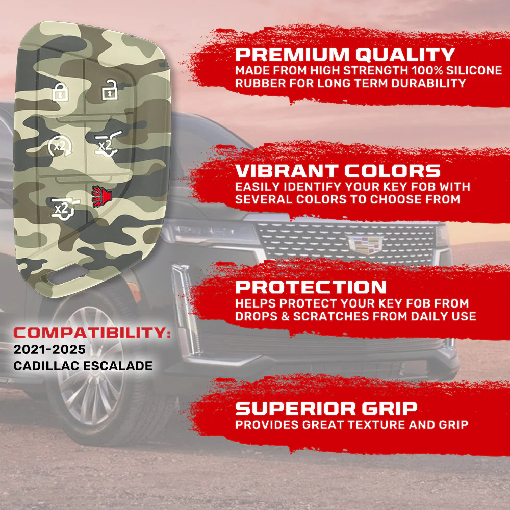 Cadillac 21-25 Escalade 100% Silicone Rubber Key Fob Cover Premium Quality - Multiple Colors - Image 23