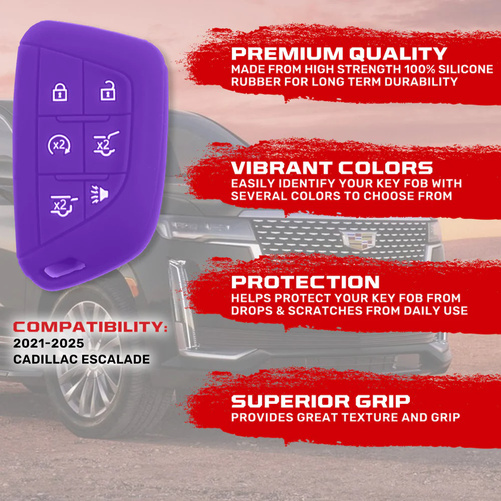 Cadillac 21-25 Escalade 100% Silicone Rubber Key Fob Cover Premium Quality - Multiple Colors - Image 37