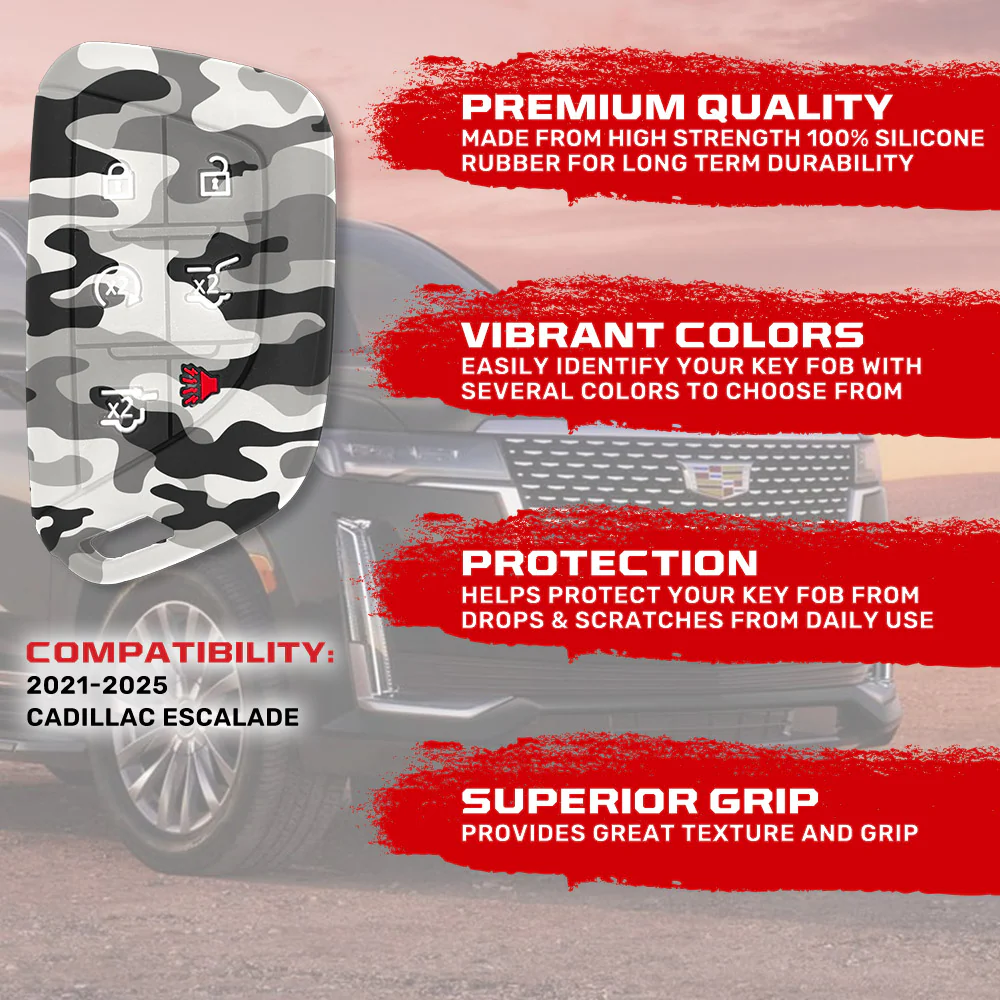 Cadillac 21-25 Escalade 100% Silicone Rubber Key Fob Cover Premium Quality - Multiple Colors - Image 44