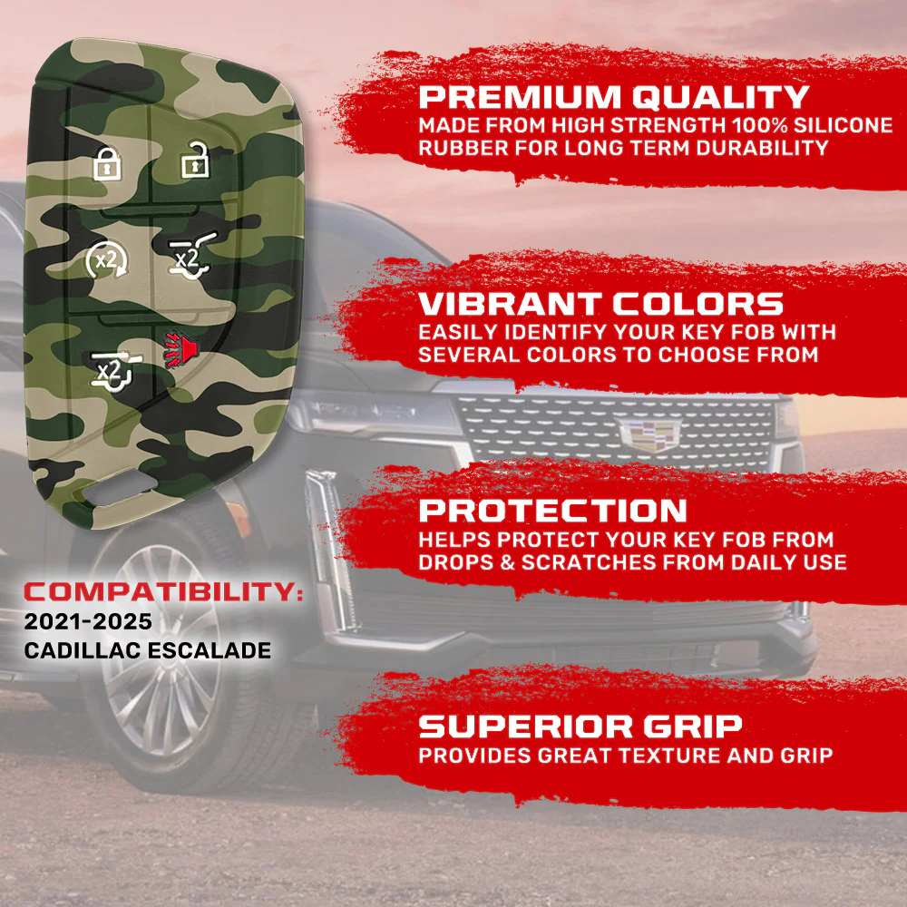 Cadillac 21-25 Escalade 100% Silicone Rubber Key Fob Cover Premium Quality - Multiple Colors - Image 45