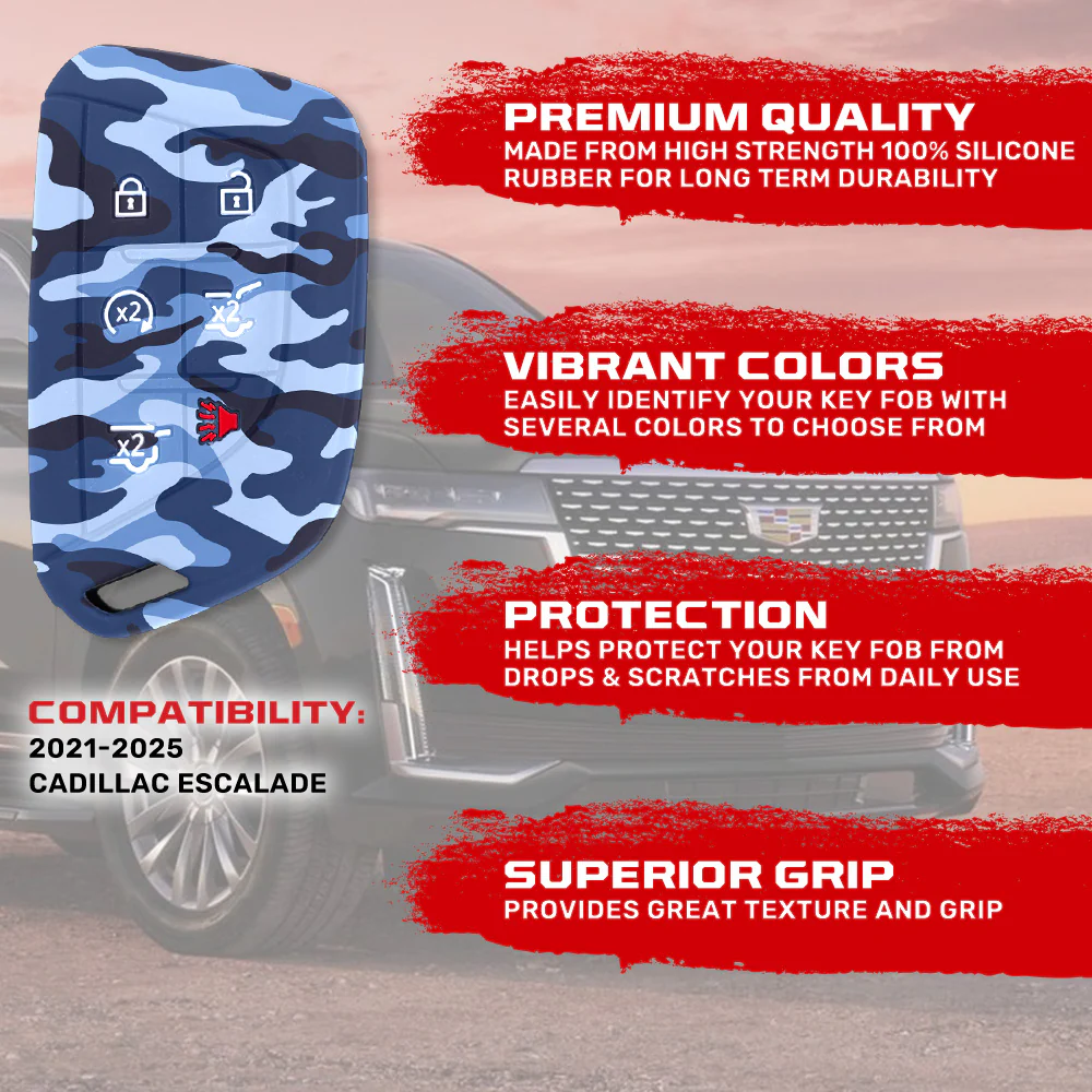 Cadillac 21-25 Escalade 100% Silicone Rubber Key Fob Cover Premium Quality - Multiple Colors - Image 58