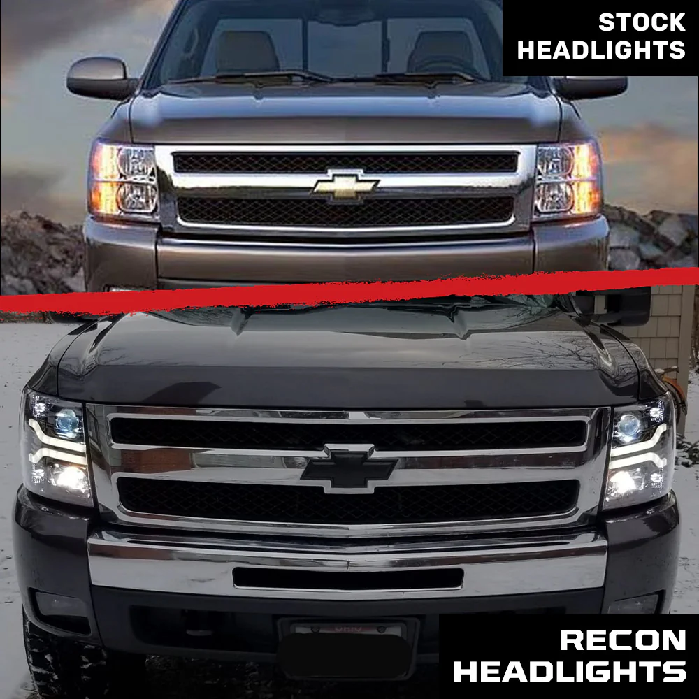 Chevrolet Silverado 07-14 (2nd Gen 3500 Dually) Projector Headlights OLED Halos DRL - Multiple Styles - Image 17