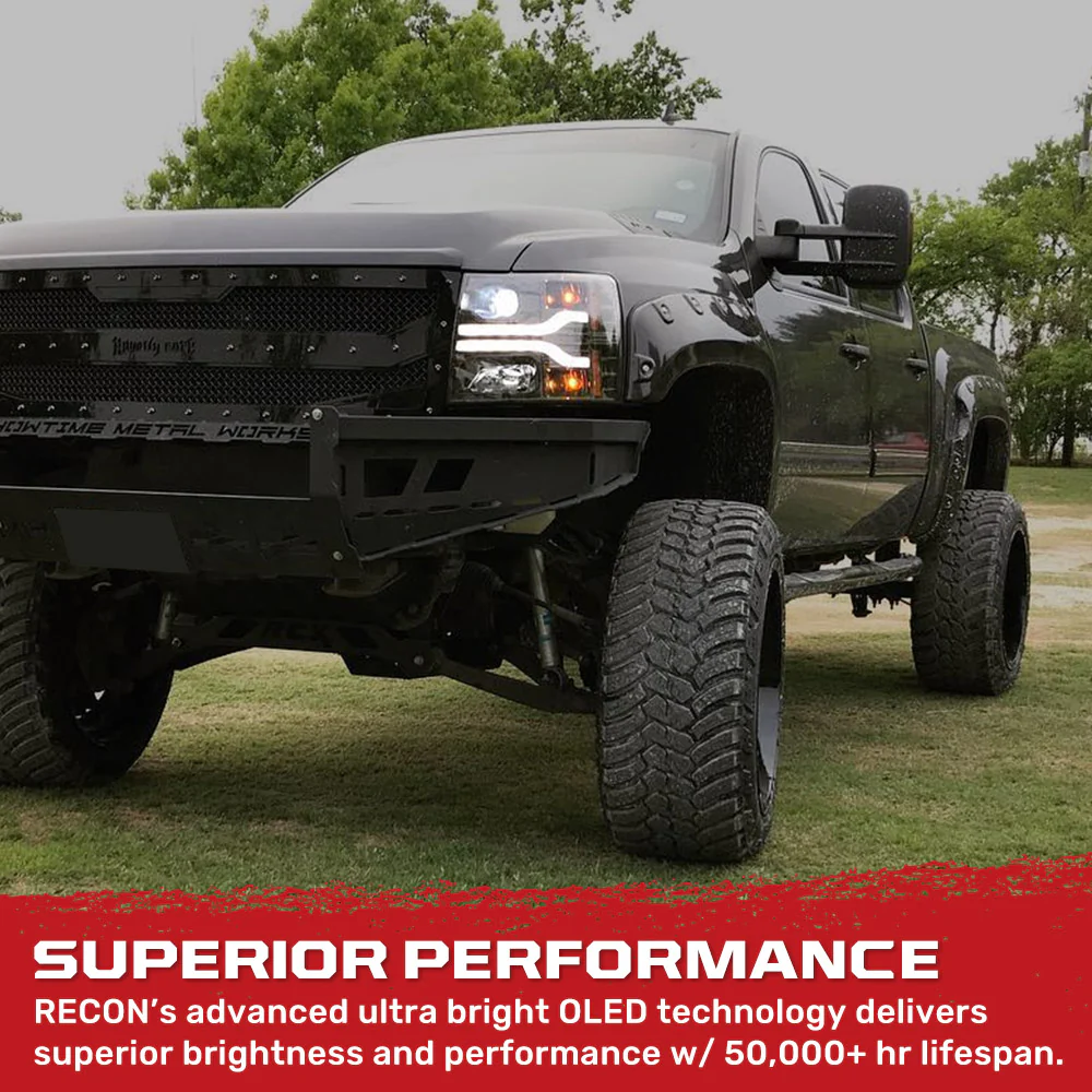 Chevrolet Silverado 07-14 (2nd Gen 3500 Dually) Projector Headlights OLED Halos DRL - Multiple Styles - Image 22