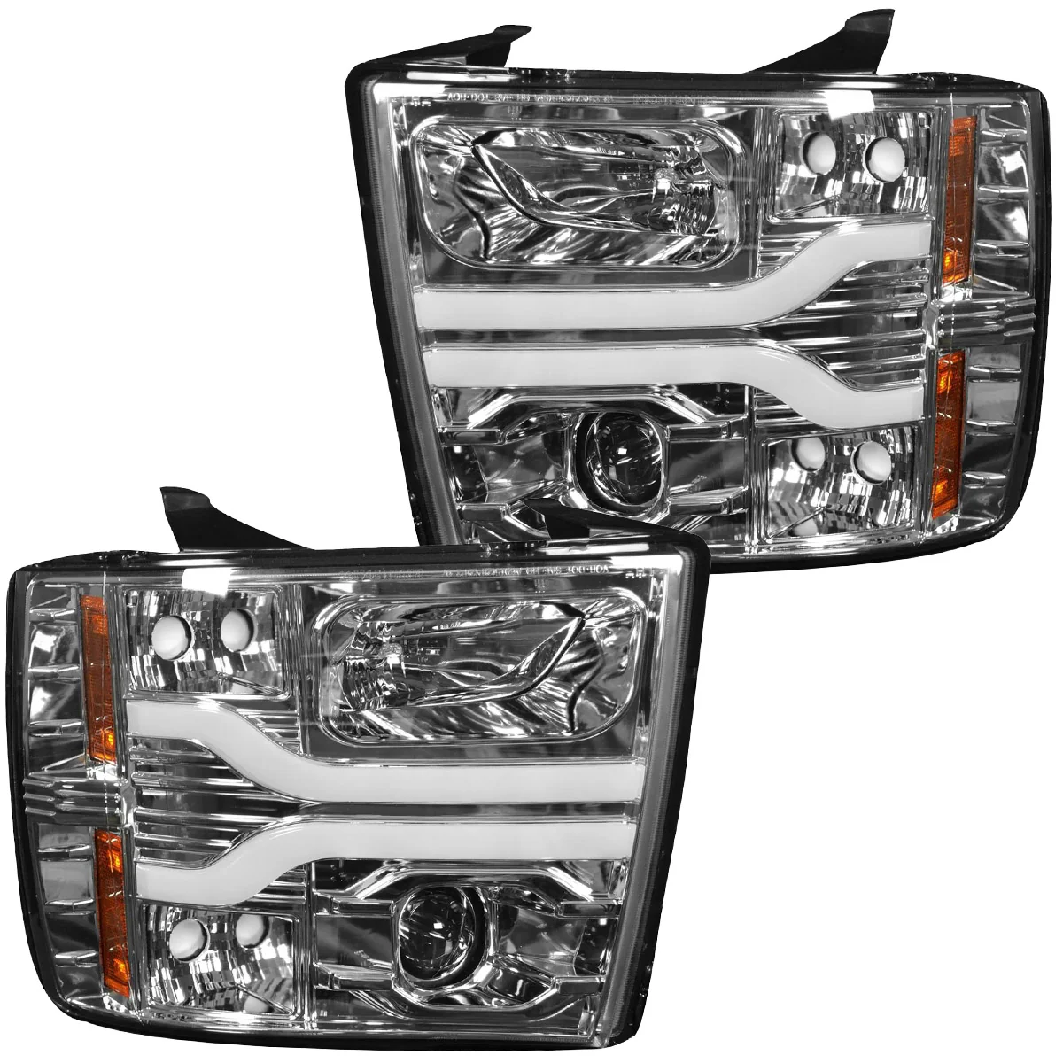 Chevrolet Silverado 07-14 (2nd Gen 3500 Dually) Projector Headlights OLED Halos DRL - Multiple Styles - Image 25