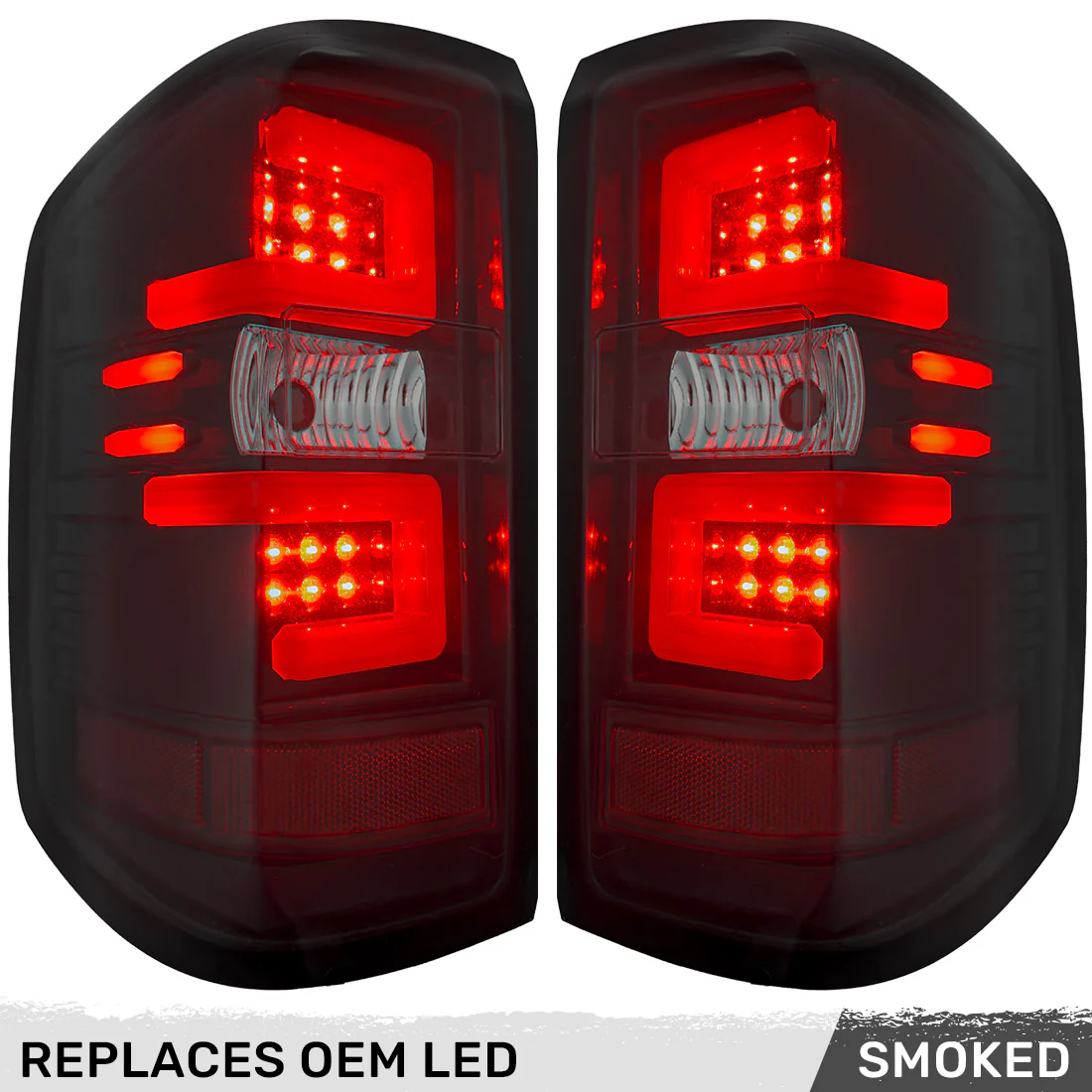Chevy Silverado 2500/3500 16-19 (Fits Single-Wheel Only & Replaces Factory OEM LED Tail Lights Only) OLED Tail Lights in Multiple Lens - Image 13