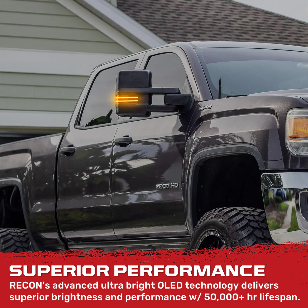 Chevy/GMC 14-19 Silverado & Sierra Side Mirror Lenses Scanning Amber Turn Signals - Multiple Options - Image 16