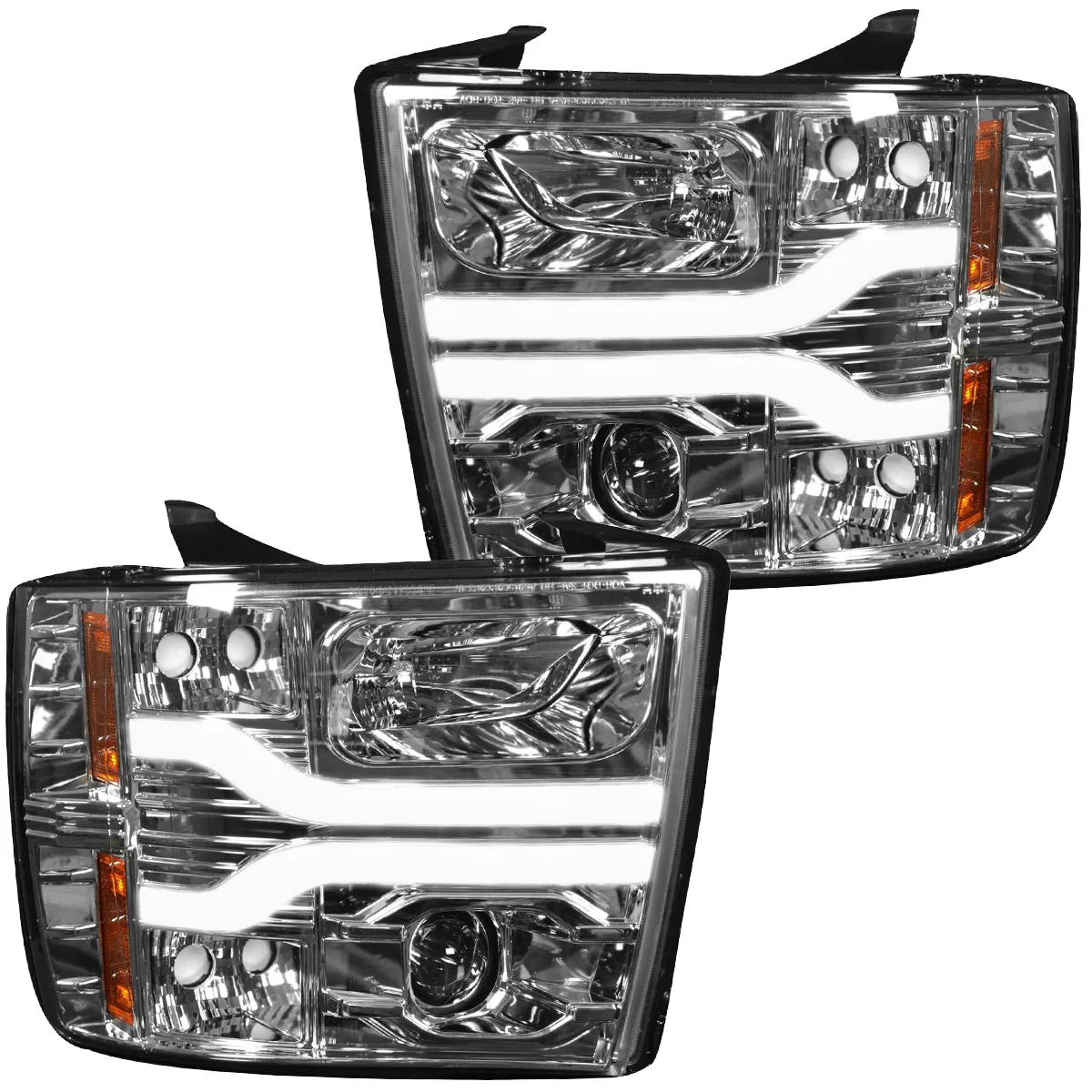 Chevrolet Silverado 07-13 (2nd Gen Single-Wheel 1500/2500/3500) Projector Headlights OLED Halos DRL - Multiple Styles - Image 26