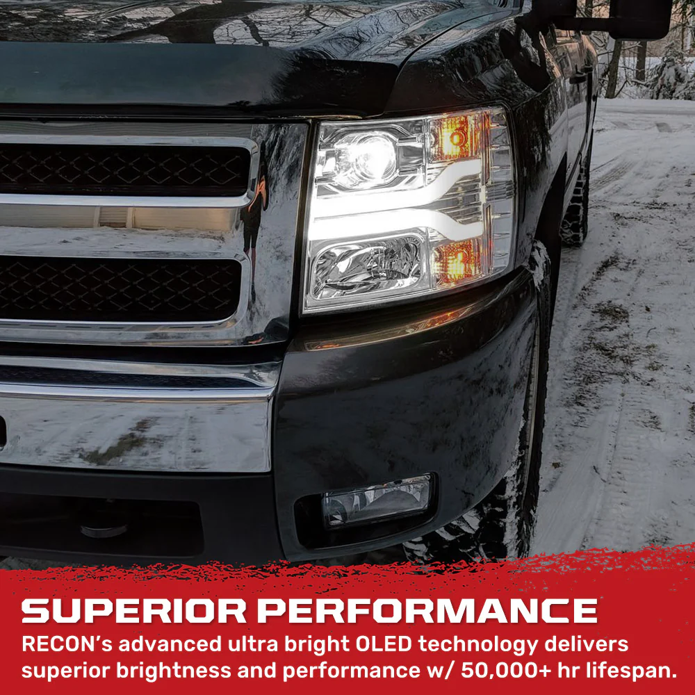 Chevrolet Silverado 07-13 (2nd Gen Single-Wheel 1500/2500/3500) Projector Headlights OLED Halos DRL - Multiple Styles - Image 27