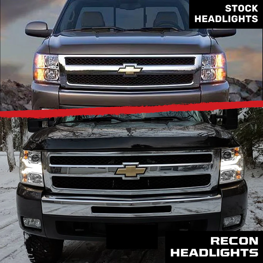 Chevrolet Silverado 07-13 (2nd Gen Single-Wheel 1500/2500/3500) Projector Headlights OLED Halos DRL - Multiple Styles - Image 28