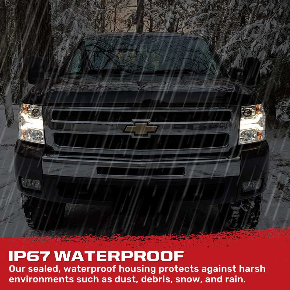 Chevrolet Silverado 07-13 (2nd Gen Single-Wheel 1500/2500/3500) Projector Headlights OLED Halos DRL - Multiple Styles - Image 31