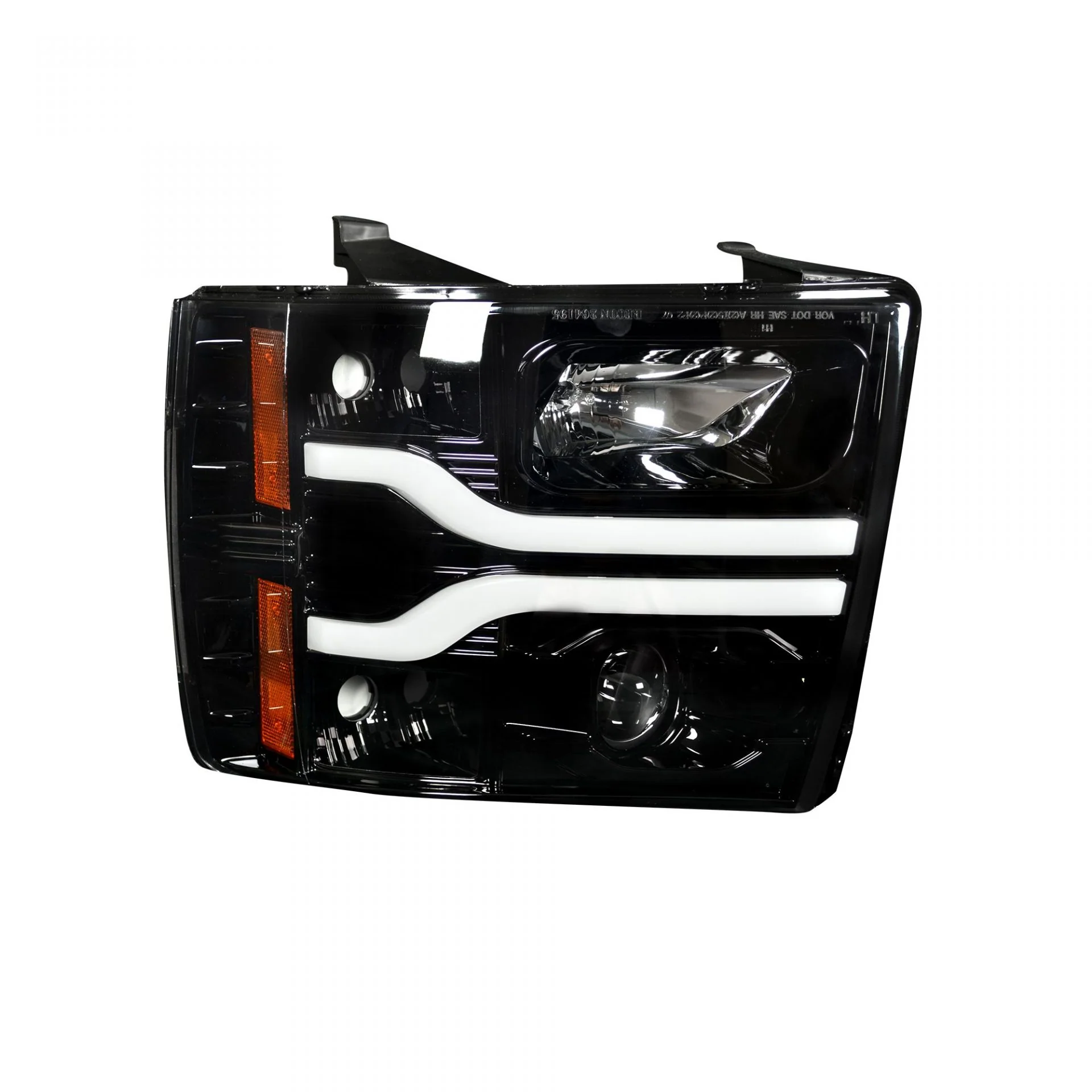 Chevrolet Silverado 07-13 (2nd Gen Single-Wheel 1500/2500/3500) Projector Headlights OLED Halos DRL - Multiple Styles - Image 4