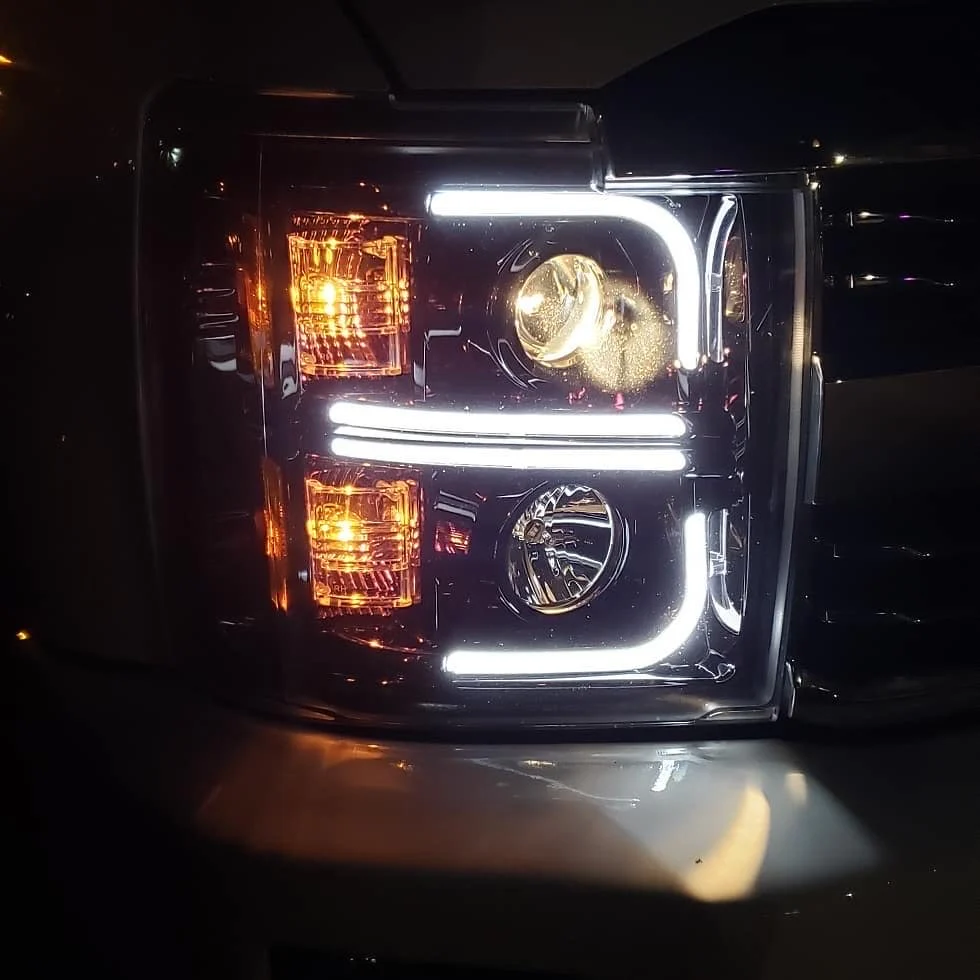 Chevy 15-19 Silverado 2500/3500 Projector Headlights OLED Halos, DRL - Multiple Styles - Image 2