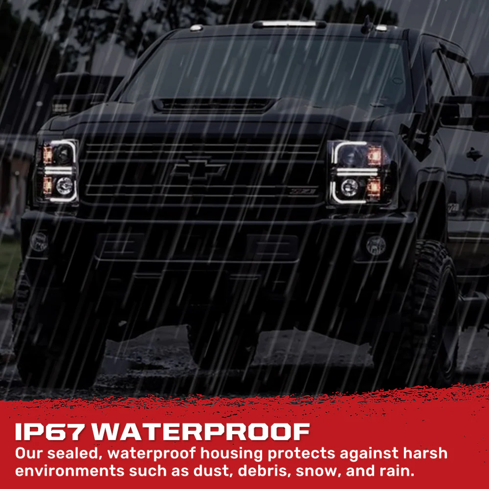 Chevy 15-19 Silverado 2500/3500 Projector Headlights OLED Halos, DRL - Multiple Styles - Image 8