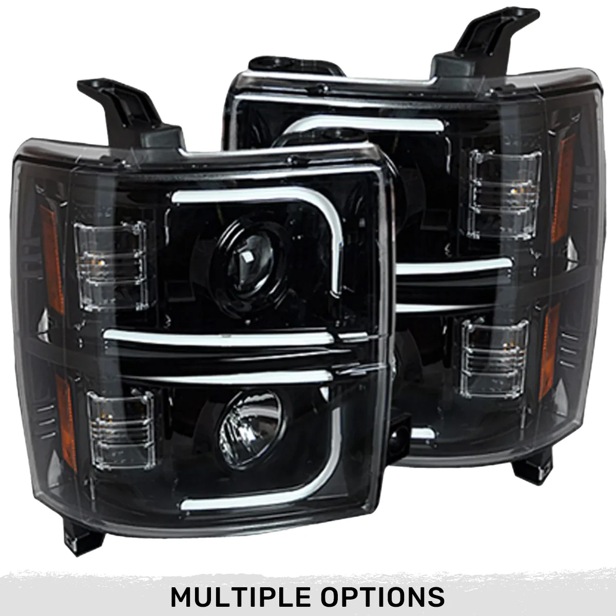 Chevy 14-15 Silverado 1500 Projector Headlights OLED Halos, DRL - Multiple Styles